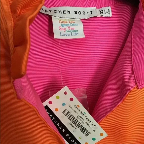 Gretchen Scott Designs Orange Dress with Pink Lining - Picture 3 of 6